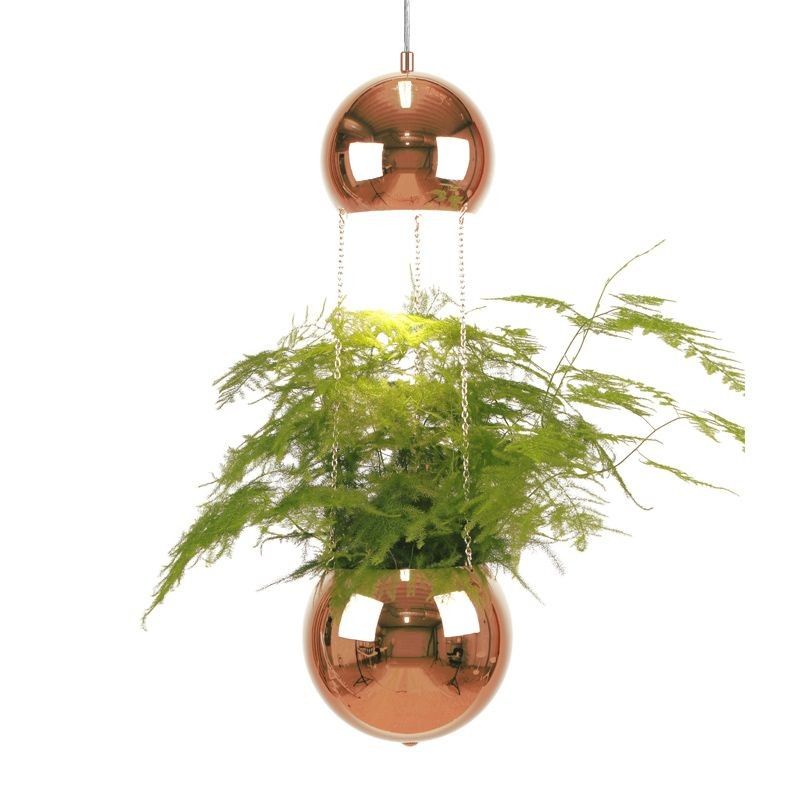 Planter taklampe kobber